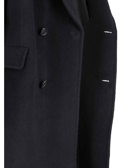 Our Legacy Black Double-Breasted Wool Overcoat for men
