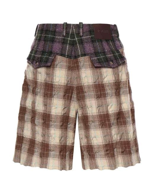 Loewe Brown Wool And Cotton Shorts for men