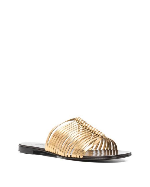 Giuseppe Zanotti Metallic Savoia Flat Sandals