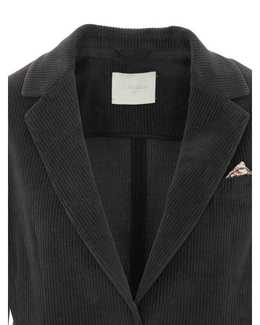 Circolo 1901 Black Double Breasted Velvet Jacket