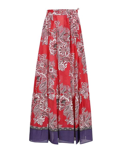 Etro Red Maxi Skirts