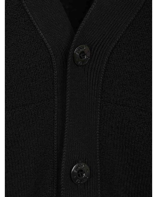 Stone Island Black V-Neck Cardigan for men