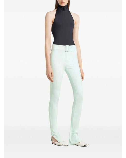 Courreges Black High-Neck Bodysuit With Buckle