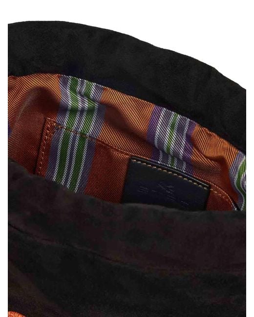 Etro Black Kalispera Small Suede Bag