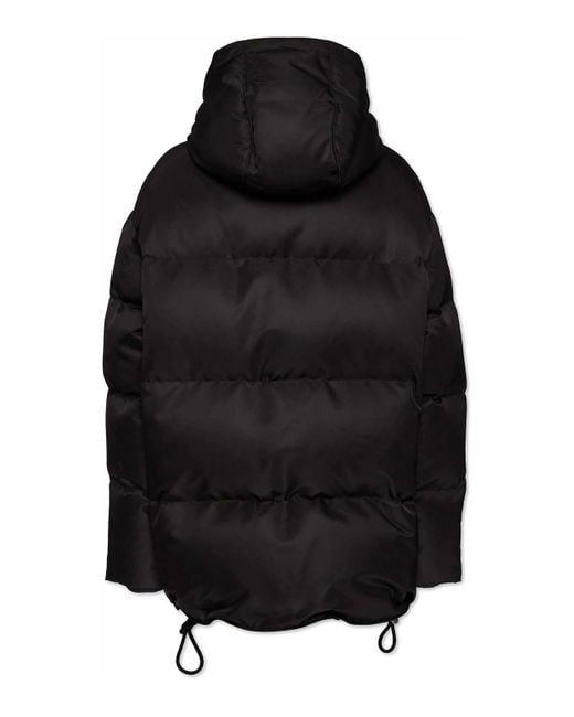 DSquared² Black Quilted Hooded Coat