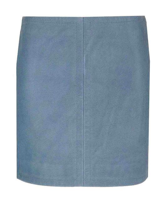 Stand Studio Blue Leather Mini Skirt