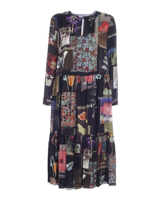 Vivetta Multicolor Printed Flounced Dress
