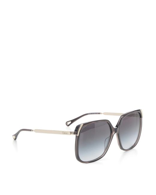 Chloé Gray Oversized Square Sunglasses
