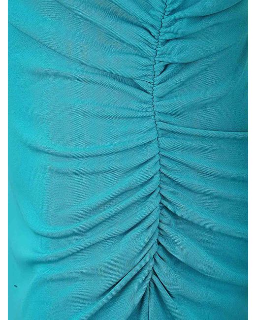 Alberta Ferretti Blue Organdy Midi Dress