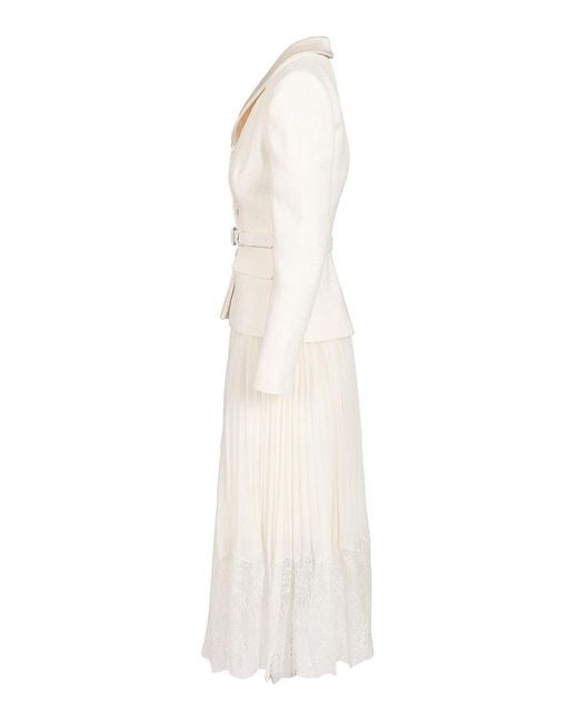 Self-Portrait White Midi Dress
