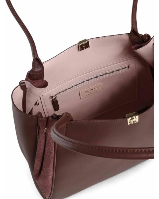 Coccinelle Brown Handbag Smooth Leath/Suede Leath