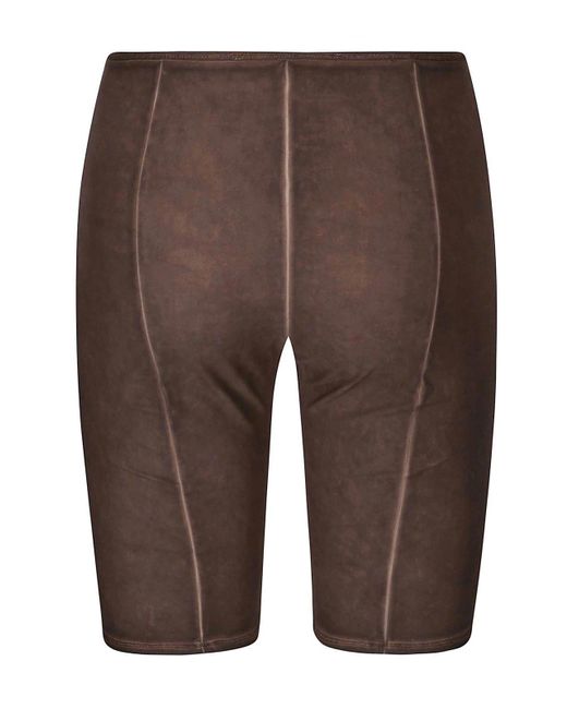 KNWLS Brown Low Waisted Over Dyed Jersey Shorts