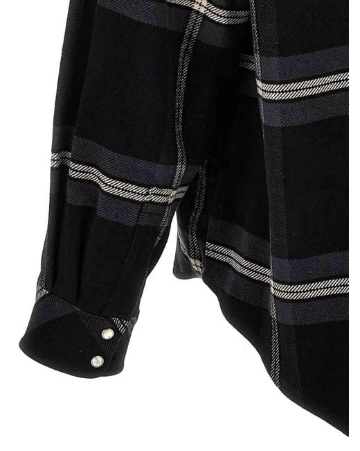 Palm Angels Black Monogram Check Overshirt for men