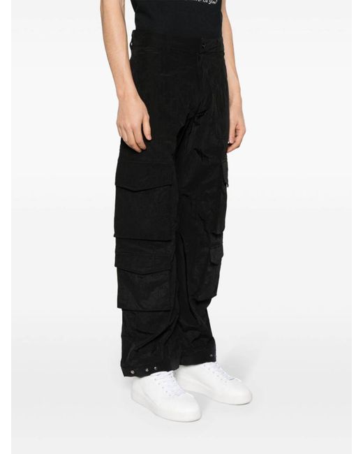 Golden Goose Deluxe Brand Black Cargo Trousers "Star" for men