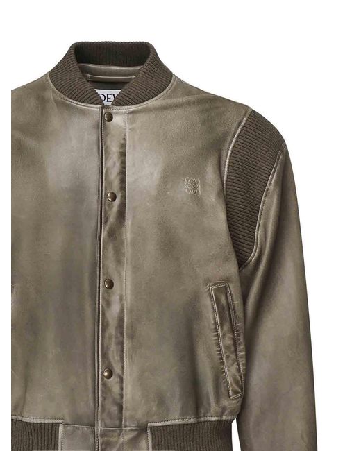Loewe Green Bomber Jacket Lambskin Nappa for men