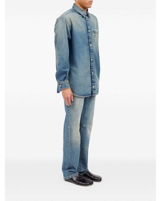 MM6 by Maison Margiela Blue Denim Shirt With Pocket for men