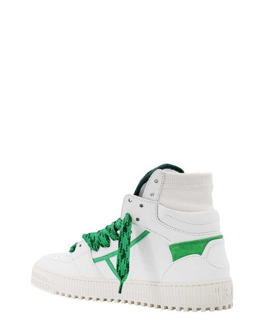 Off-White c/o Virgil Abloh Green Leather Sneakers With Iconic Zip-tie for men