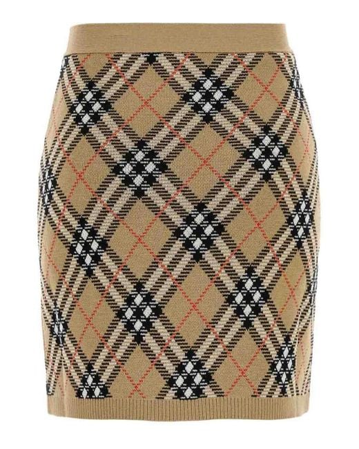 Burberry Black Check Knit Mini Skirt