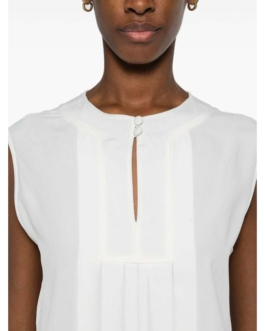 Emporio Armani White Crepe De Chine Top