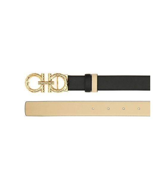 Ferragamo Black Belt With Hooks