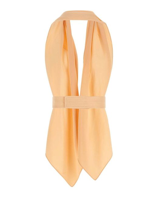 Alberta Ferretti White Scarf-Effect Top