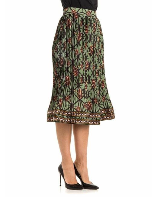 Stella Jean Green Pleated Skirt