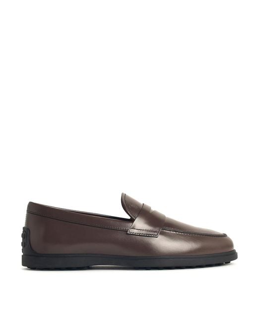 Tod's Gray Leather Loafers for men