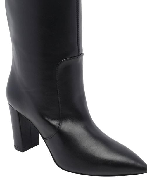 Via Roma 15 Black V Leather Pump Boots