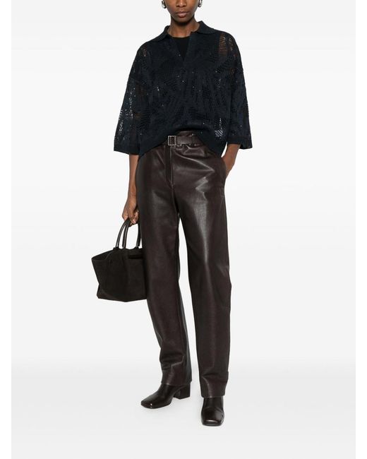 Brunello Cucinelli Black V-Neck Sweater