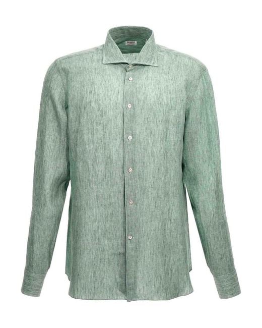 Borriello Green Linen Shirt for men