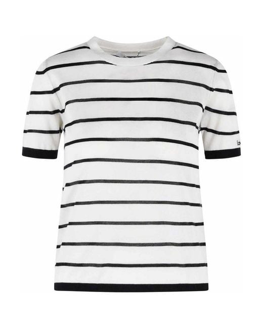Max Mara White 'Favetta' Cashmere And Cream Silk T-Shirt