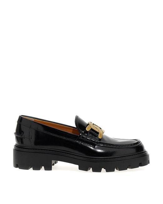 Tod's Black Chain Loafers