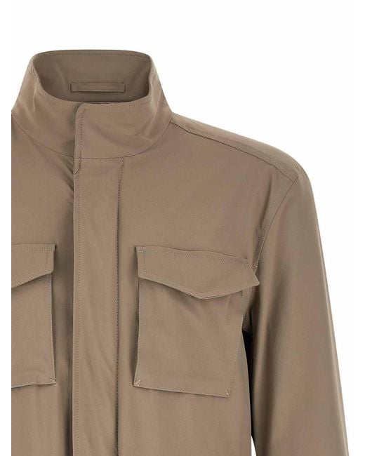 Herno Brown Field Jacket for men