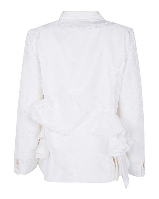 Comme des Garçons White Embroidered Jacket