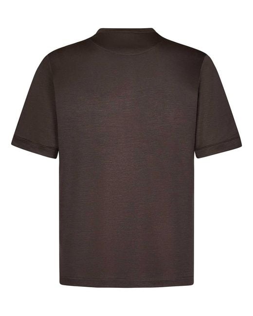 Franzese Collection Brown Capital Crew Neck T-Shirt for men