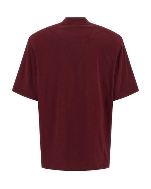 The Attico Maxi Shoulder Strap T-Shirt in Red | Lyst