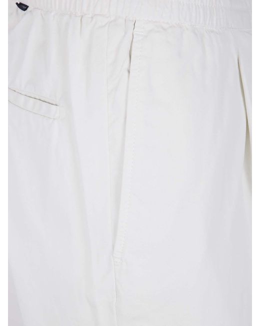 Incotex White Tapered Fit Trousers for men
