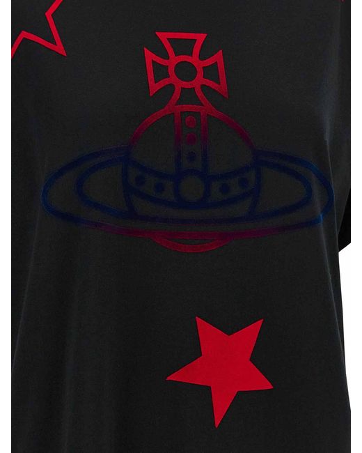 Vivienne Westwood Black Orb And Stars Classic T-Shirt