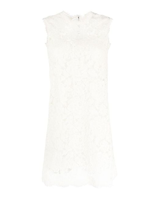 Dolce & Gabbana White Lace Mini Dress