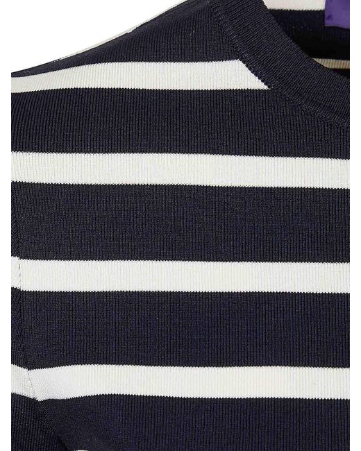 Ralph Lauren Blue Striped Long Sleeve Knitted Top