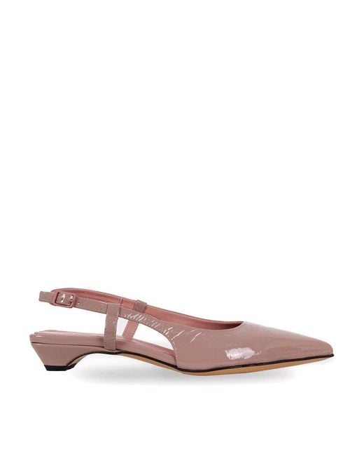 Pomme D'or Pink Slingback With Patent Heel