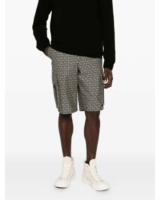 Balmain Gray Shorts for men