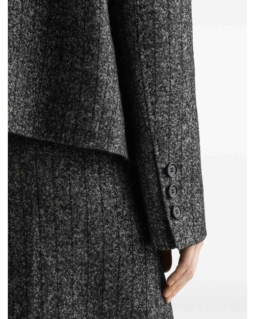 Dolce & Gabbana Black Double-Breasted Pinstriped Jacket