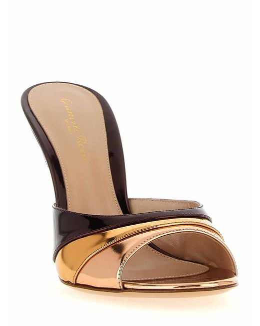 Gianvito Rossi Metallic Marea Mules