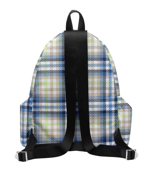 Vivienne Westwood Blue Fluro Tartan Medium George Backpack