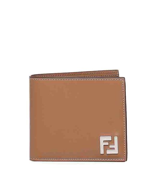 Fendi Brown Ff Square Bi-fold Wallet for men