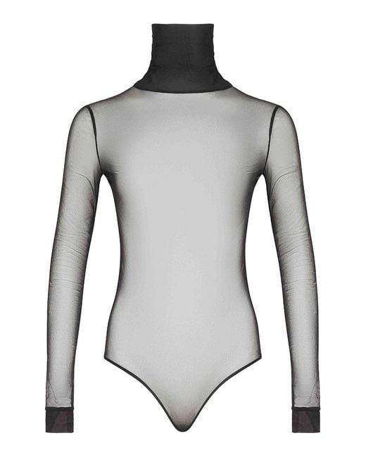 Maison Margiela Gray Sheer Bodysuit