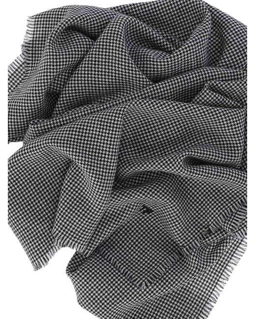 Tom Ford Gray Houndstooth Wool Scarf for men