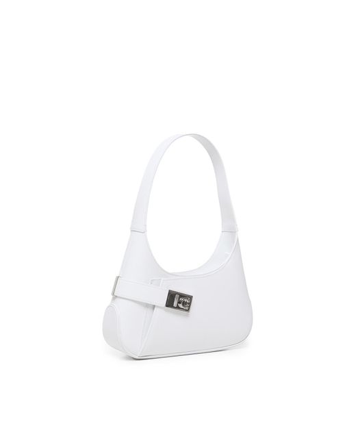 Ferragamo White Medium Leather Shoulder Bag