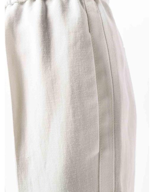Brunello Cucinelli White Pants With Elasticated Waist